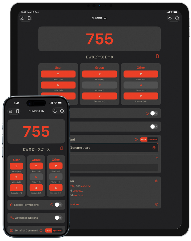CHMOD Lab Calculator